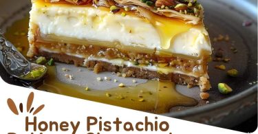 Honey Pistachio Baklava Cheesecake